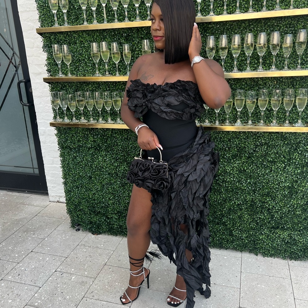Worn Once! Elegant Black Strapless Dress